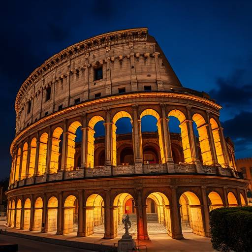 Il Colosseo illuminato di notte, un simbolo iconico di Roma