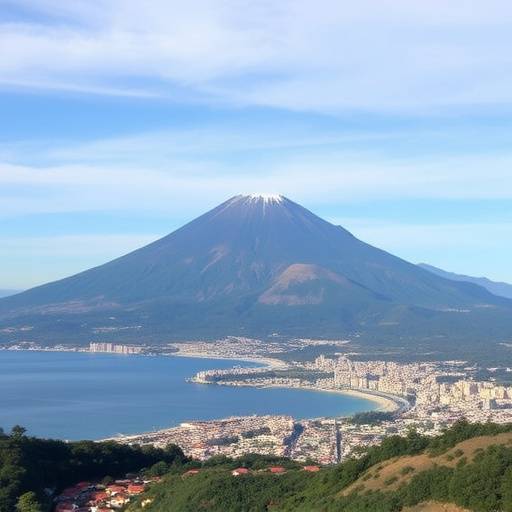 Il Vesuvio che si affaccia sulla baia di Napoli, in Campania