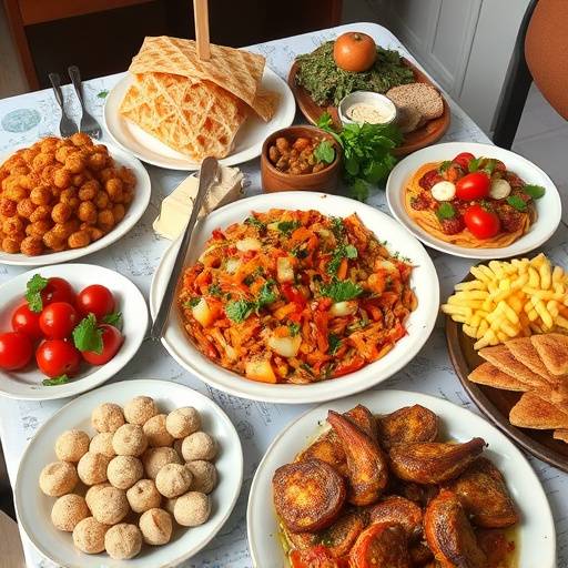 Un tavolo imbandito con diverse specialit&agrave; regionali italiane